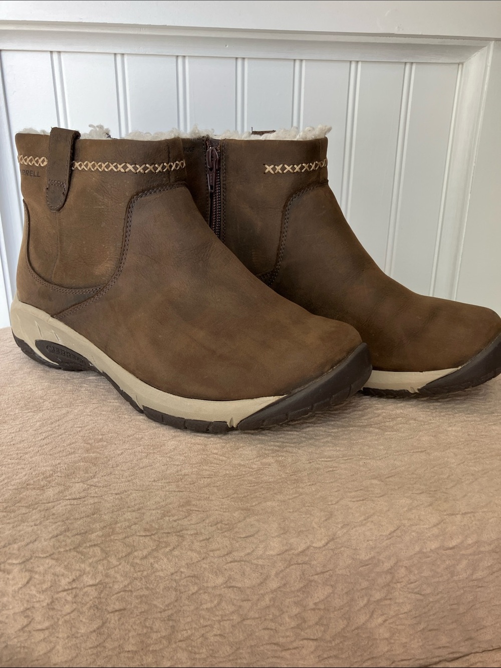 Waterproof Merrell Encore 4 Bluff Polar Boots 7.5 Brown M-Select WARM GRIP